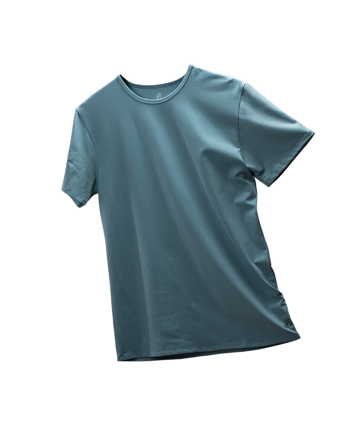 Camisa de fibra de bambú Cuello Redondo Color Azul Claro