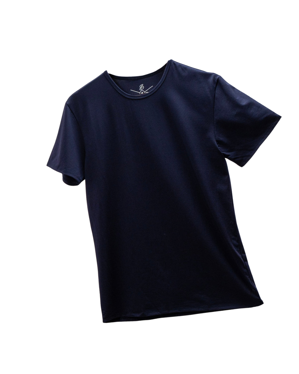 Camisa de fibra de bambú Cuello Redondo Color Azul Marino