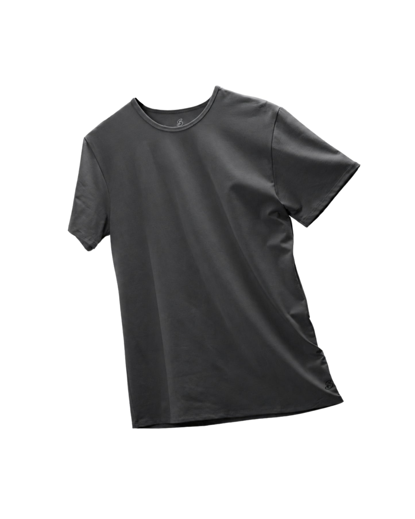 Camisa de fibra de bambú Cuello Redondo Color Gris Oscuro