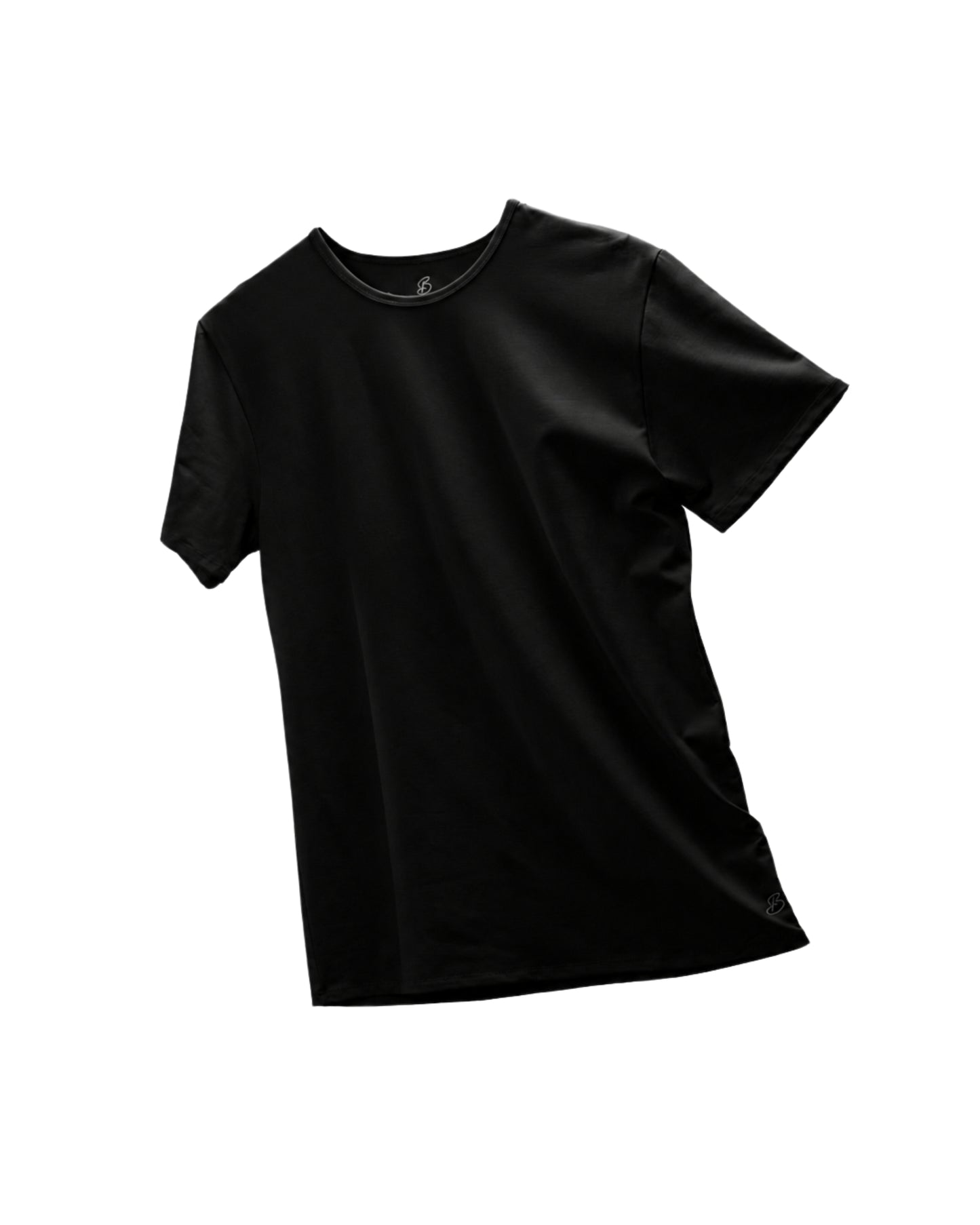 Camisa de fibra de bambú Cuello Redondo Color Negro