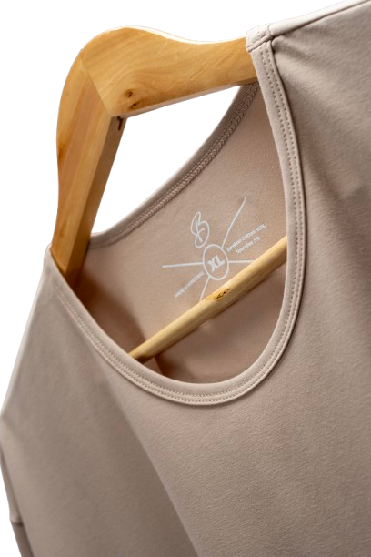 Camisa de fibra de bambú Cuello Redondo Color Crema