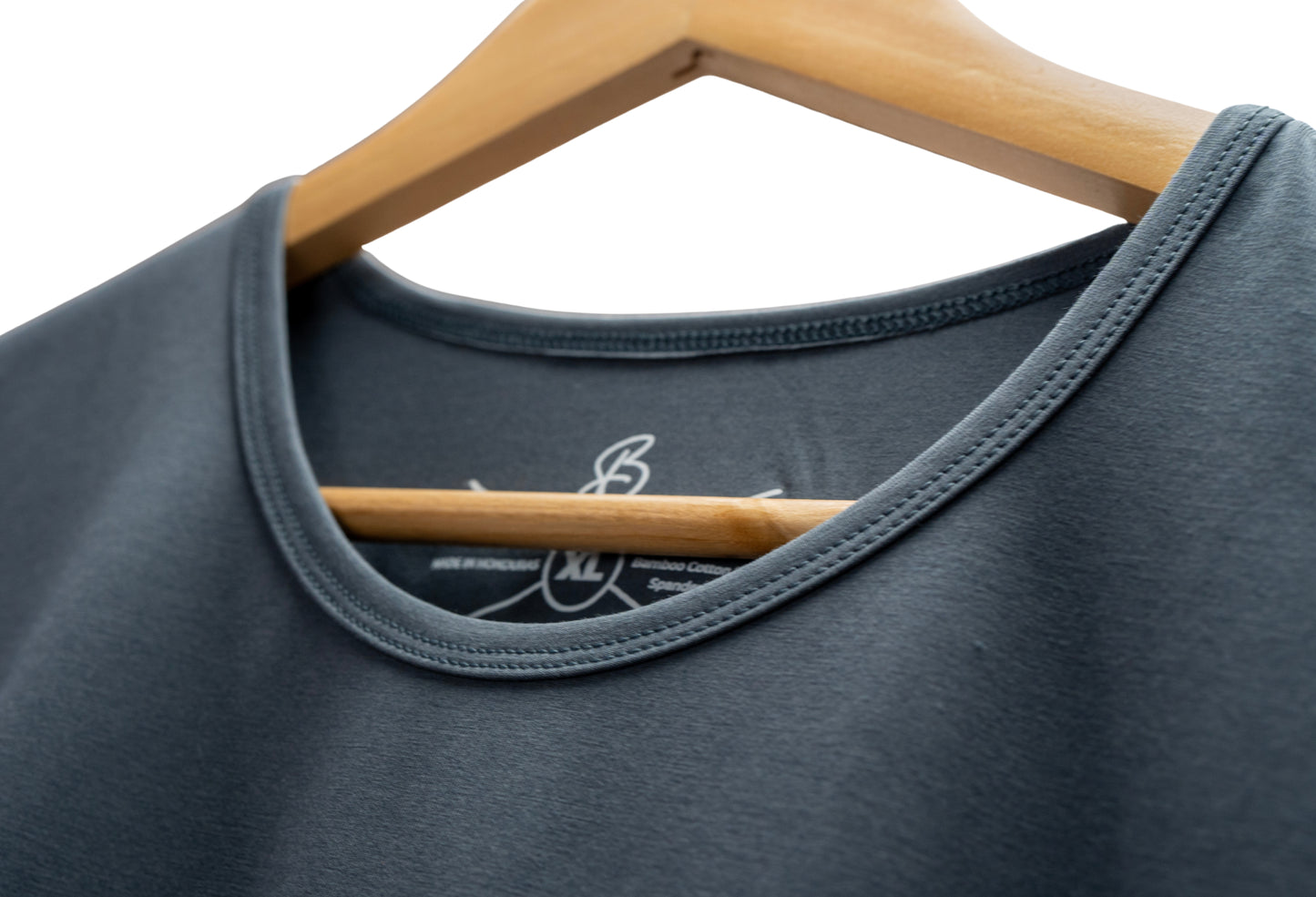 Camisa de fibra de bambú Cuello Redondo Color Gris Oscuro