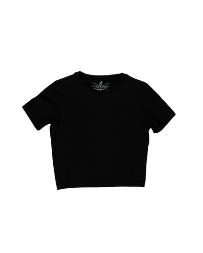 Bamba Bloom Crop Tee Negro de Mujer
