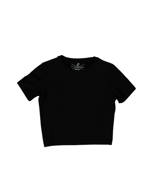 Bamba Bloom Crop Tee Negro de Mujer