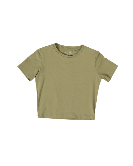 Bamba Bloom Crop Tee Verde Claro de Mujer