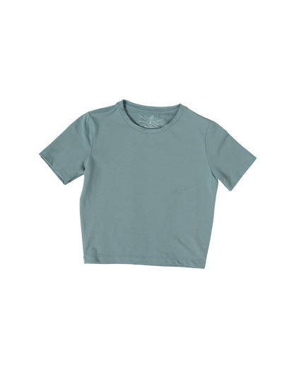 Bamba Bloom Crop Tee Azul Claro de Mujer