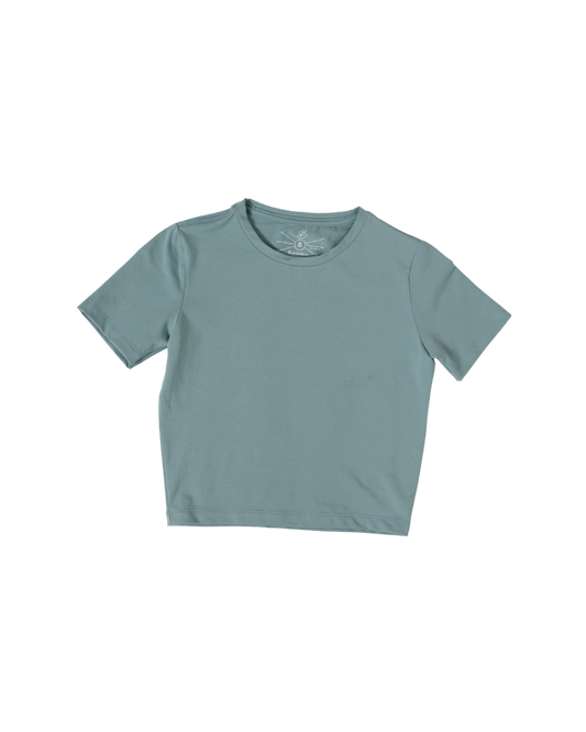 Bamba Bloom Crop Tee Azul Claro de Mujer