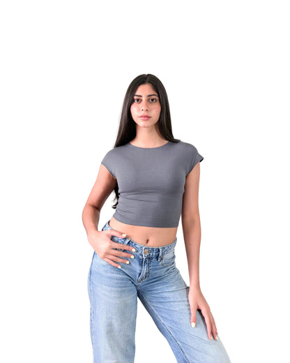 Bamba Bloom Aura Tee Gris Oscuro