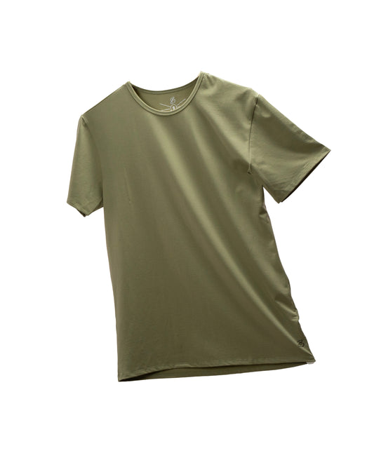 Camisa de fibra de bambú Cuello Redondo Color Verde Claro