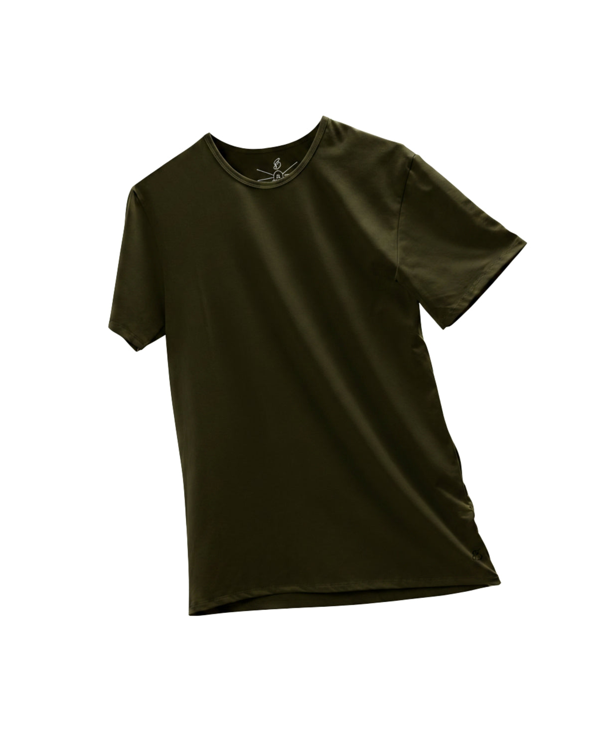 Camisa de fibra de bambú Cuello Redondo Color Verde Oscuro