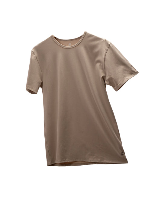Camisa de fibra de bambú Cuello Redondo Color Crema