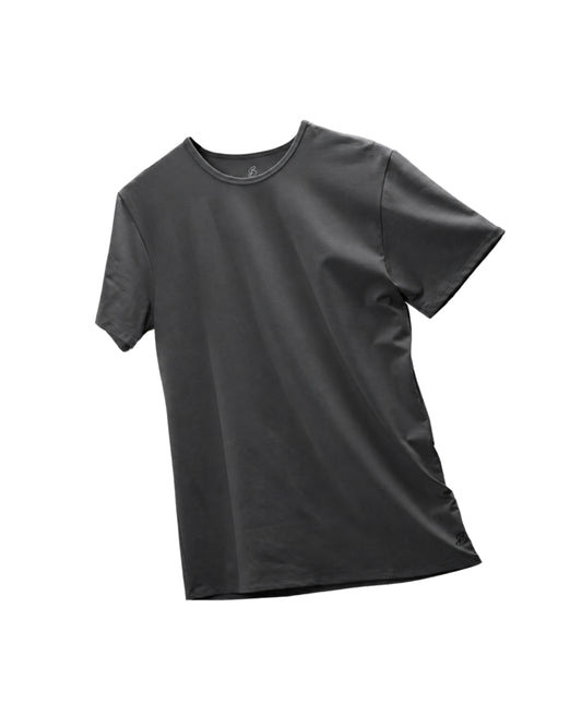 Camisa de fibra de bambú Cuello Redondo Color Gris Oscuro