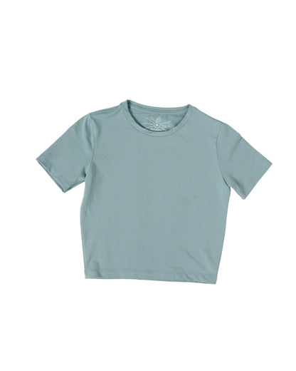 Bamba Bloom Crop Tee Azul Claro