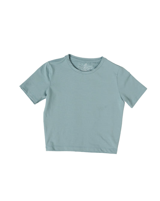 Bamba Bloom Crop Tee Azul Claro