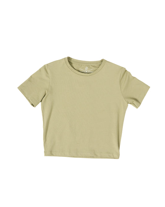 Bamba Bloom Crop Tee Verde Claro
