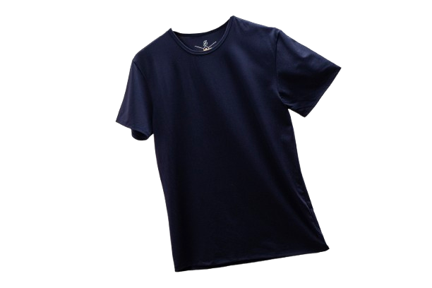 Camisa de fibra de bambú Cuello Redondo Color Azul Marino