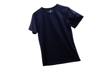 Camisa de fibra de bambú Cuello Redondo Color Azul Marino