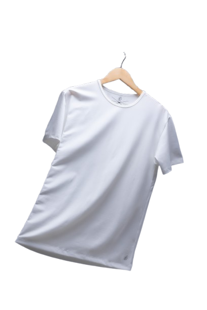 Camisa de fibra de bambú Cuello Redondo Color Blanco