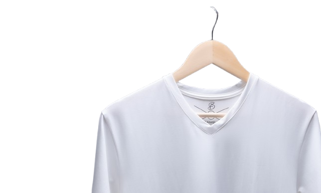 Camisa de fibra de bambú Cuello V color Blanco