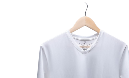 Camisa de fibra de bambú Cuello V color Blanco