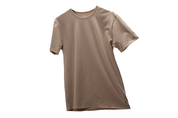 Camisa de fibra de bambú Cuello Redondo Color Crema