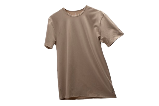 Camisa de fibra de bambú Cuello Redondo Color Crema