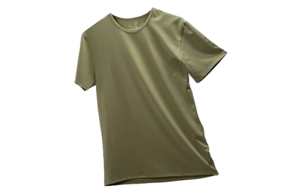 Camisa de fibra de bambú Cuello Redondo Color Verde Claro