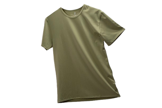 Camisa de fibra de bambú Cuello Redondo Color Verde Claro