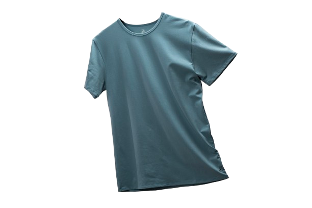 Camisa de fibra de bambú Cuello Redondo Color Azul Claro