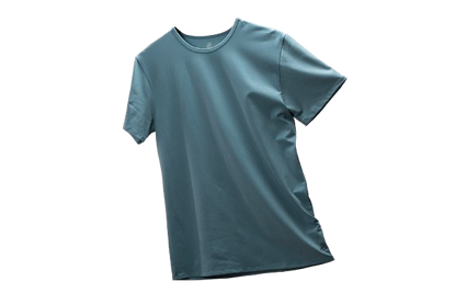 Camisa de fibra de bambú Cuello Redondo Color Azul Claro