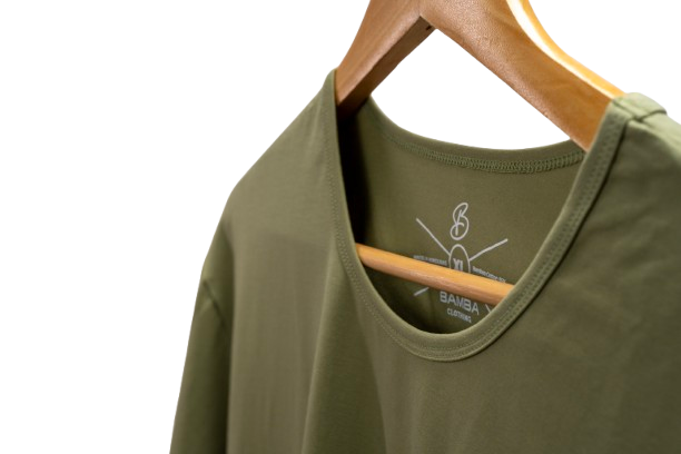 Camisa de fibra de bambú Cuello Redondo Color Verde Claro