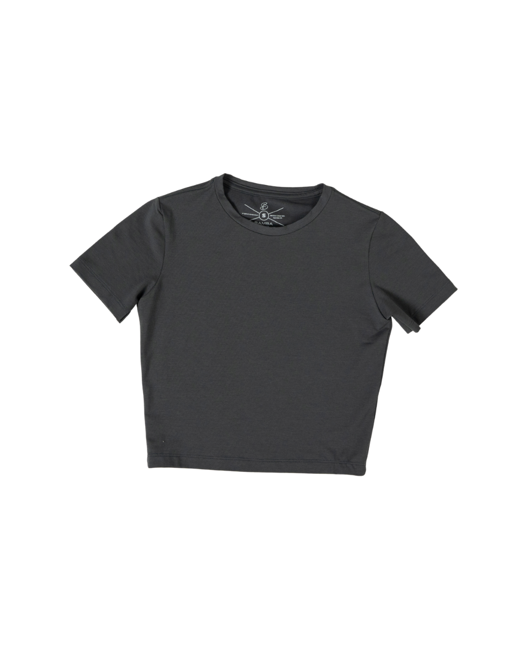 Bamba Bloom Crop Tee Gris Oscuro de Mujer