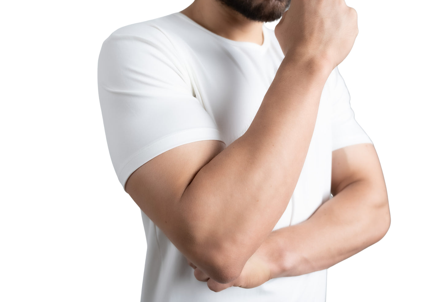 Camisa de fibra de bambú Cuello Redondo Color Blanco